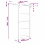 Sliding Door White 86 x 198.5 cm Solid pine wood and steel 3333259