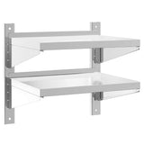 2-Tier Wall Shelf 50x40x48 cm Silver Stainless Steel 30315