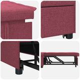 Sofa Bed Wine Red 194 x 50 x 82 cm Plywood 42008585