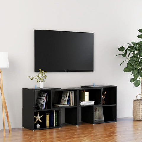 TV Cabinet High Gloss Black 104x30x52 cm Engineered Wood 808357