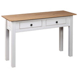 282681 Console Table White 110x40x72 cm Solid Pine Wood Panama Range
