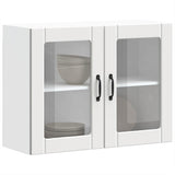 Kitchen Wall Cabinet with Glass Door Lucca White Engineered Wood 853847
