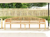 Garden Bench Natural Teak Solid Teak Wood Large Durable 310495