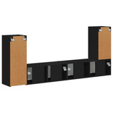 TV Cabinet Set 4 pcs Black Engineered Wood 3409115