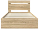 Bed Frame with Headboard Sonoma 100 x 200 cm Solid Pine Wood 3411778