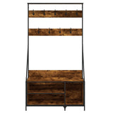 Clothes Rack with Shoe Storage Smoked Oak 100x41x184 cm 837869