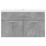 Bathroom Sink Cabinet with Built-in Basin Concrete Grey 3324859