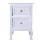 ZNTS Country Style Two-Tier Night Table Large Size White 32687265