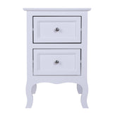 ZNTS Country Style Two-Tier Night Table Large Size White 32687265