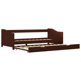 Pull-out Sofa Bed Frame without Mattress Dark Brown 90x200 cm 283152