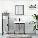 3 Piece Bathroom Cabinet Set Grey Sonoma Engineered Wood 3214347