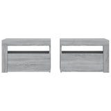 Bedside Cabinets 2 pcs with LEDs Grey Sonoma 60x35x40 cm 3144973