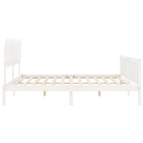 Bed Frame without Mattress White 200x200 cm Solid Wood Pine 3193487