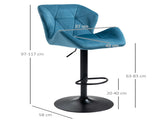 Bar Stools Set Of 2, Luxurious Velvet-Touch Barstools with Metal Frame Footrest Round Base Triangle T3398P328165
