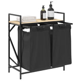 Laundry Basket 2 Compartments with Shelf Sonoma Oak 859066