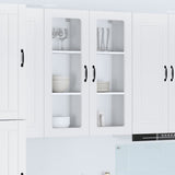 Wall Glass Cabinet PORTO White 40 x 31 x 100 cm Engineered Wood 885445