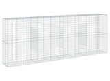 Gabion Basket with Cover 400x50x200 cm Galvanised Iron 3295169