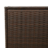 Garden Storage Box with Wheels Brown 283L Poly Rattan 365317
