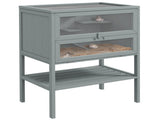 Wooden Hamster Cage 3 Tier House w/ Storage Shelf, Openable Top for Gerbils, Grey T3398P350015