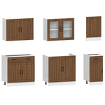 ZNTS 7 Piece Kitchen Cabinet Set Kalmar Brown Oak Engineered Wood 3314748