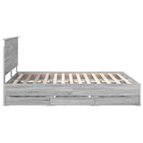 Bed Frame with Drawer Grey Sonoma 160 x 200 cm Engineer Wood 3411101