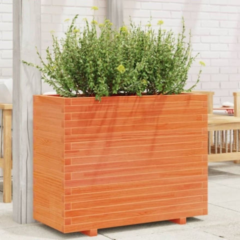 Garden Planter Wax Brown 90x40x72 cm Solid Wood Pine 3282636
