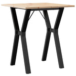 Dining Table Y-Frame 70x70x75 cm Solid Wood Pine and Steel 3282715