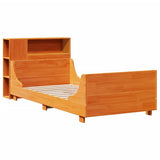 Bed Frame without Mattress Wax Brown 75x190 cm Small Single Solid Wood Pine 3323793