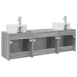 Bathroom Cabinet Set 3 pcs Grey Sonoma 49.5 x 44.5 x 65 cm 3405673