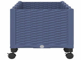 Garden Planter with Wheels Blue Grey 160 x 40 x 48 cm PP 3423135