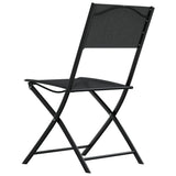 Folding Bistro Set Black Steel, tempered glass, textilene Compact 318765
