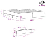 Bed Frame with Storage Artisan Oak 180 x 200 cm Engineered wood 3445761