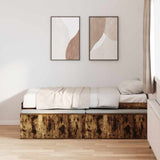 Storage Bed Frame Smoked oak 100 x 200 cm Engineered wood 3335185