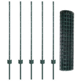 Fence with Posts Green 1 x 10 m Steel 3335975
