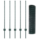 Welded Wire Fence 10 x 1 m PVC-Coated Steel Green Mesh 3335991