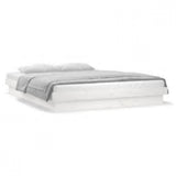 LED Bed Frame without Mattress White 160x200 cm Solid Wood 819983