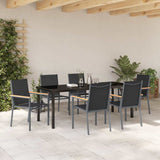 Garden Dining Set 7 pcs Black Powder-coated Steel 3379091