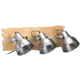 Industrial Wall Lamp Silver 68x23 cm E27 Mango Wood 320596