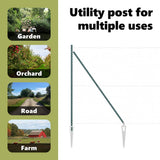 Ground Spike Fence Post 52 pcs Green Powder-Coated Steel 3350180