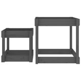 Sand Tables 2 pcs Grey Solid Wood Pine 825053