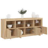 Sideboard with LED Lights Sonoma Oak 163x37x67 cm 3209074
