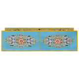 TV Cabinet Blue 110x30x40 cm Solid Wood Mango 353908