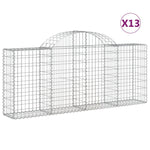 Arched Gabion Baskets 13 pcs 200x30x80/100 cm Galvanised Iron 3146100