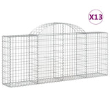 Arched Gabion Baskets 13 pcs 200x30x80/100 cm Galvanised Iron 3146100