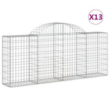 Arched Gabion Baskets 13 pcs 200x30x80/100 cm Galvanised Iron 3146100