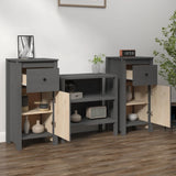 Sideboards 2 pcs Grey 40x35x80 cm Solid Wood Pine 813759