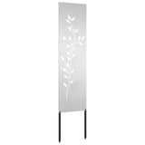 Garden Privacy Screen Floral Silver 32 x 140 cm Stainless steel 876256