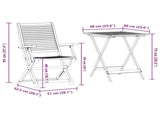 Folding Bistro Set Folding 3 pcs Brown Solid Acacia Wood 3375691