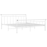 Bed Frame without Mattress White Metal 180x200 cm Super King 325046