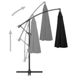 Garden Parasol Black Aluminium, Polyester Extra Large 47226